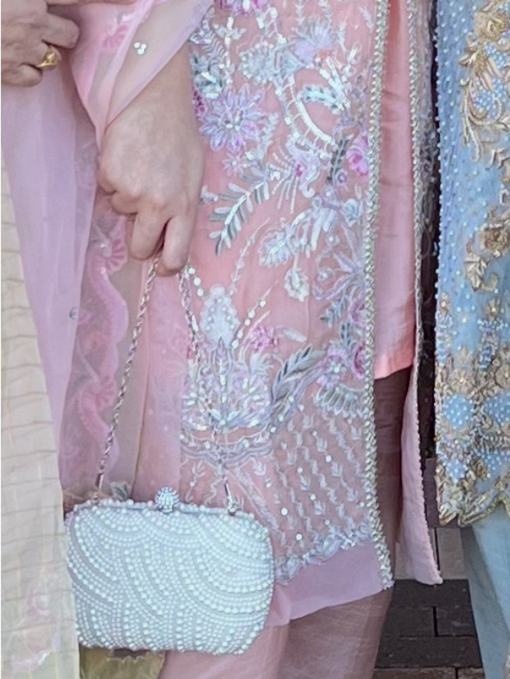 3 Pieces: Elegant Pearl-Embellished Pink Suit